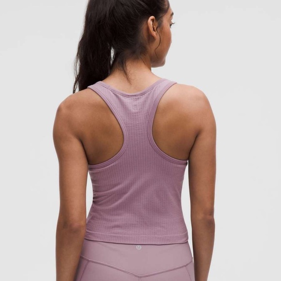 Lululemon lavender lux light purple Ebb to Street Cropped Racerback Tank Top - Picture 5 of 7